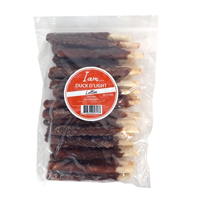 I AM hondensnacks I AM DUCK D'LIGHT LOLLIES 30 ST - Eend & Runderhuid