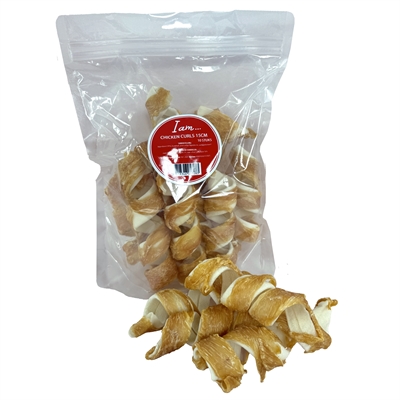 I AM kauwsnack Chicken Curls 15 cm – 10 st (runderhuid met kip)