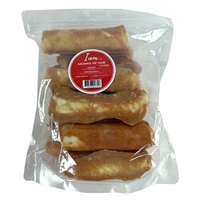 I AM kauwrol Kip 15 cm – 10 st, runderhuid, suikervrij
