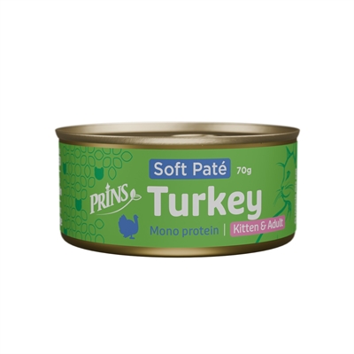 PRINS Soft Paté Kattenvoer Kalkoen 24×70 gr – Graanvrij