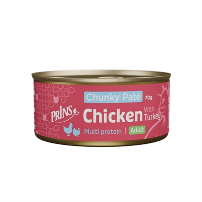 PRINS Chunky Paté Kattenvoer Chicken/Turkey 24×70 gr – Graanvrij