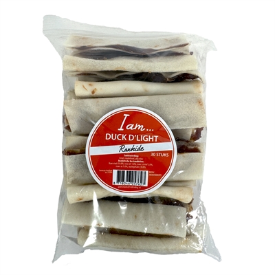 I AM Hondensnack Duck D'Light Rawhide Eend & runderhuid, hoog eiwit - 30 stuks - 500 g