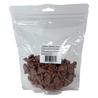 I AM Hondensnack CHICKEN & CODFISH BITES Kip & kabeljauw, zachte bites | Ideaal voor training - 350 g