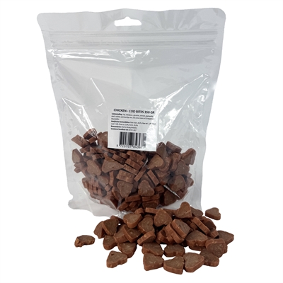I AM Hondensnack CHICKEN & CODFISH BITES Kip & kabeljauw, zachte bites | Ideaal voor training - 350 g