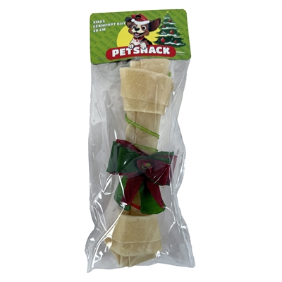 PETSNACK Kerst kauwbot geknoopt 20,5 cm – Naturel