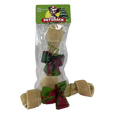 PETSNACK Kerst kauwbot geknoopt 20,5 cm – Naturel