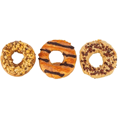 TRIXIE Kauwsnacks Donuts Eend/Kip/Kabeljauw 9 cm – Set van 3