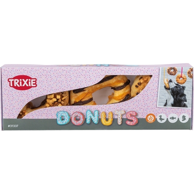 TRIXIE Kauwsnacks Donuts Eend/Kip/Kabeljauw 9 cm – Set van 3
