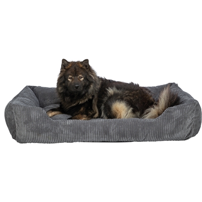 TRIXIE Hondenmand Jonna Vital orthopedisch met memory‑effect | Ribstof pluche - Donkergrijs - 120x80 cm