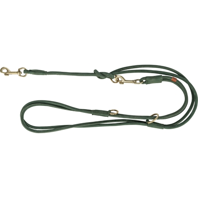 TRIXIE Hondenriem Rond Gestikt Leer 200×1 cm – Saliegroen