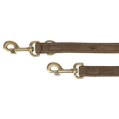 TRIXIE Hundeleine Reines Leder Braun S-M 200×1,5 cm - Verstellbar