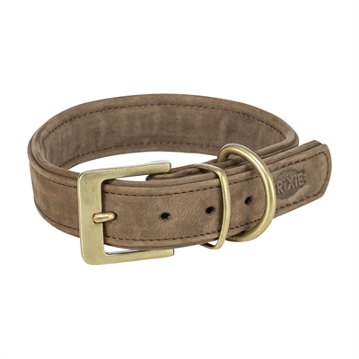 TRIXIE Halsband Hond Pure Leer Bruin XS-S 27-34×2,5 cm – Nubuckleer