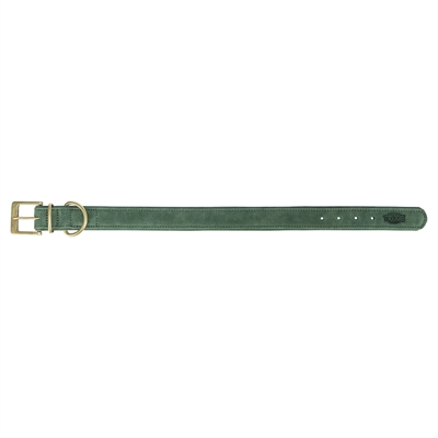 TRIXIE Halsband Hond Nubuckleer Saliegroen M 36×3 cm – Comfortabel