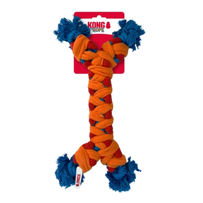 KONG Rope Rally Bone Orange/Rot/Blau 38×16×3 cm - Spielzeug für Hunde
