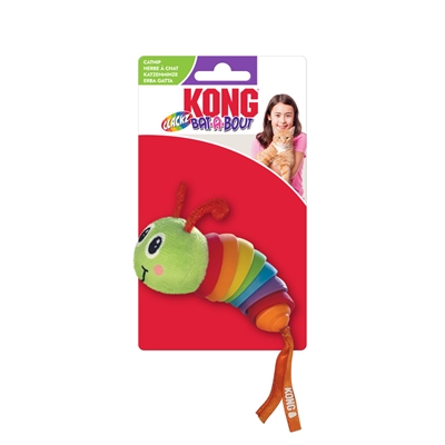 KONG katten speeltje Bat-A-Bout Clackz Rups 13,5×4,5×3 cm – kleurrijk