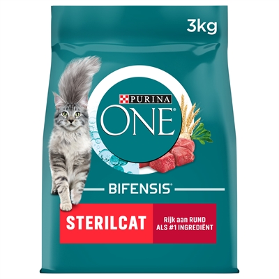 ONE Sterilcat Kattenvoer Rund/Tarwe 3 kg – Gewichtsbeheersing