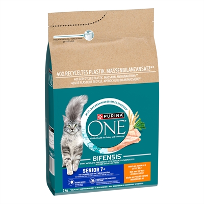 ONE Purina ONE Senior Kip 3 kg – Volkorengraten voor katten 7+ jaar
