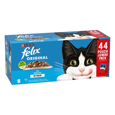 FELIX kattenvoer Felix Original Vis Selectie 44×85 gr – in gelei