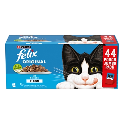 FELIX kattenvoer Felix Original Vis Selectie 44×85 gr – in gelei