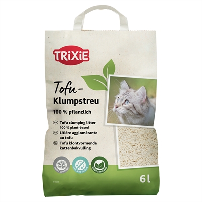 TRIXIE kattenbakvulling Tofu 6 L – klonterend, stofarm, plantaardig