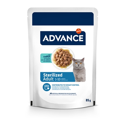 ADVANCE kattenvoer Advance Cat Sterilized Codfish 12x85 gr – met kabeljauw