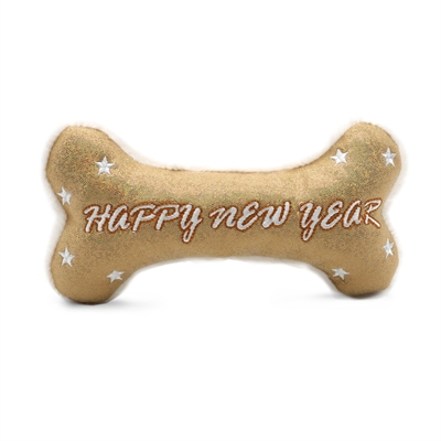 CROCI hondenspeeltje Bot Happy New Year 18 cm – goud