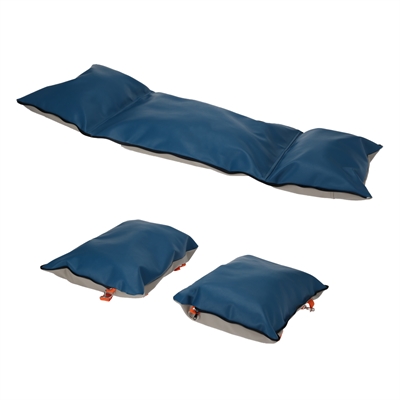 MERKLOOS Autostoel Reismand Hondenmand 70×54×33 cm – Beige/Blauw/Oranje