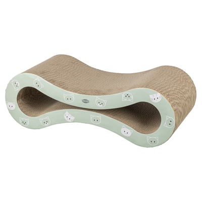 TRIXIE Krabplank Golf Mimi Karton – Stevig golfkarton, inclusief catnip - Grijs - 48x22x16 cm