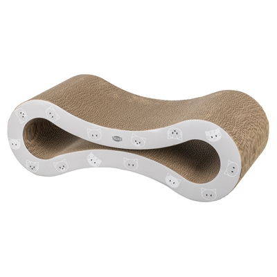 TRIXIE Krabplank Golf Mimi Karton – Stevig golfkarton, inclusief catnip - Grijs - 48x22x16 cm