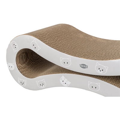 TRIXIE Krabplank Golf Mimi Karton – Stevig golfkarton, inclusief catnip - Grijs - 48x22x16 cm