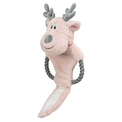 TRIXIE hondenspeeltje Rendier pluche met touw 47 cm – roze