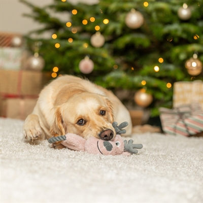 TRIXIE hondenspeeltje Rendier pluche met touw 47 cm – roze