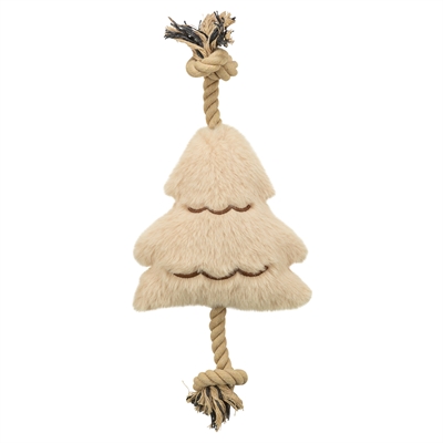 TRIXIE hondenspeeltje kerstboom met touw 38 cm – beige