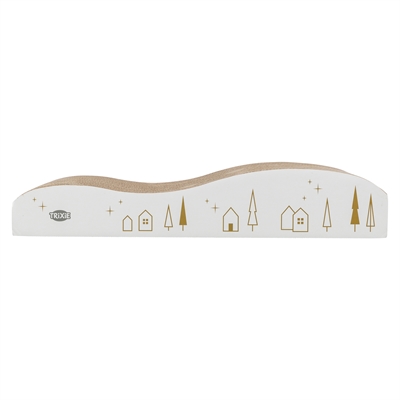 TRIXIE krabplank karton Xmas Kerst 43,5×20×8 cm – wit/goud