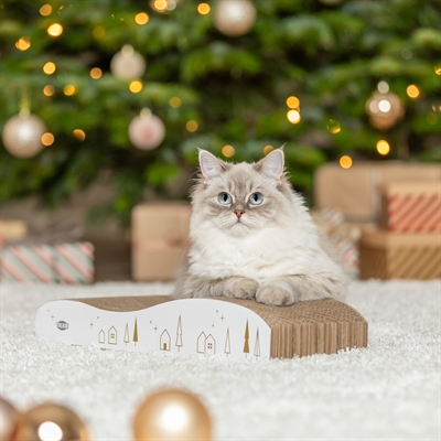 TRIXIE krabplank karton Xmas Kerst 43,5×20×8 cm – wit/goud