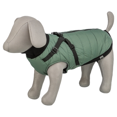 <span id="brand" data="trixie"/> Hondenjas Pontis met tuig, fleece gevoerd 30 cm – saliegroen