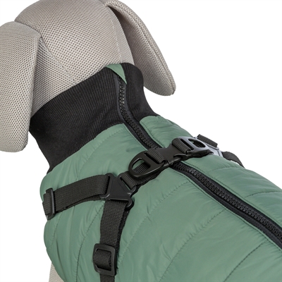 <span id="brand" data="trixie"/> Hondenjas Pontis met tuig, fleece gevoerd 30 cm – saliegroen