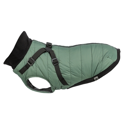 TRIXIE Hondenjas Pontis met tuig, fleece gevoerd 30 cm – saliegroen