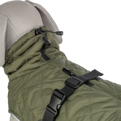TRIXIE Hondenjas Minot Waterdichte ritssluitingen | Fleece voering & lichte wattering - Olijfgroen - 50 cm