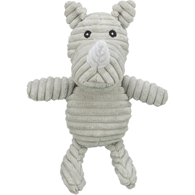 TRIXIE hondenknuffel Neushoorn ribstofpluche 27 cm – grijs