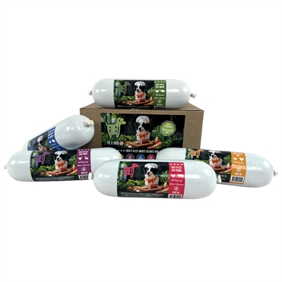 FREDS hondenworst assorti box 10x900 g – gestoomd vers vlees