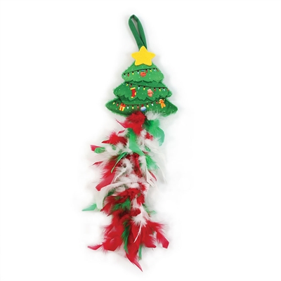 HAPPY PET Deurhanger Kerstboom met veren 58,5×14,5 cm