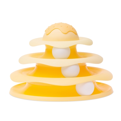 IMAC kattentoren 3 niveaus 24×24×15 cm – geel