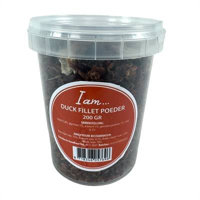 <span id="brand" data="i am"/> hondenpoeder Eendfilet 200 g – smaakversterker