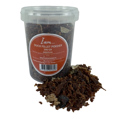 <span id="brand" data="i am"/> hondenpoeder Eendfilet 200 g – smaakversterker