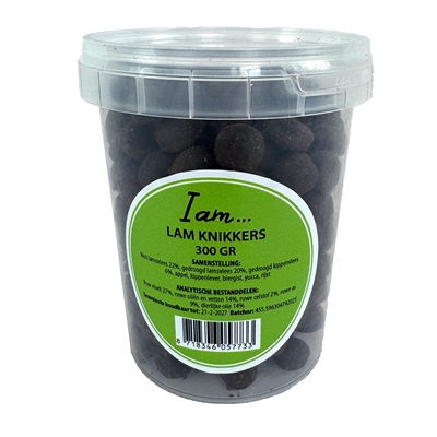 I AM hondensnack Lam Knikkers 300 g – met lam