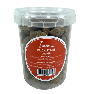I AM hondensnack Duck Stars 200 g – met eend