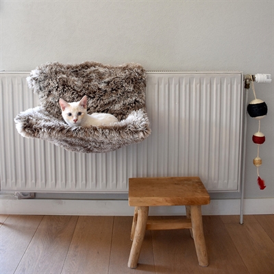 CROCI radiatorhangmat katten 47×30×25 cm – gemeleerd beige