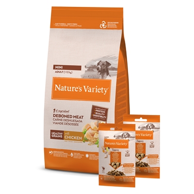 NATURES VARIETY hondenvoer Original Mini Chicken 1,5 kg + 2x120 g