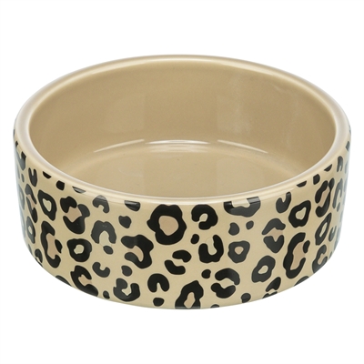 TRIXIE kattenvoerbak Leo keramiek Ø12 cm – panterprint 300 ml